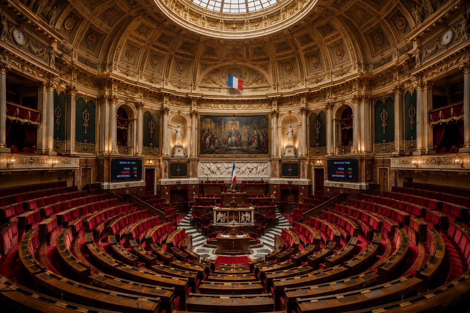 L'hémicycle de l'Assemblée Nationale